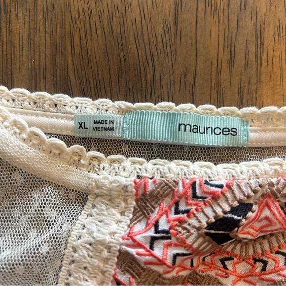 Women's Cream Lace Tank Top size XL Boho - Picture 3 of 4